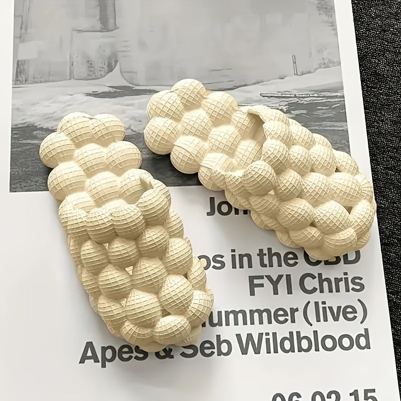 Men's Ultra Soft Massage Bubble Slides Cushioned Spa Slippers