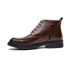 Men's Lace-up Ankle Boots Casual Walking Shoes Old Money
