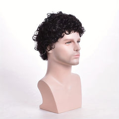 Men's Synthetic Curly Short Hair Natural Wig
