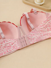 Sexy Bra Women's Plus Lace Rhinestone Molded Cup Bra