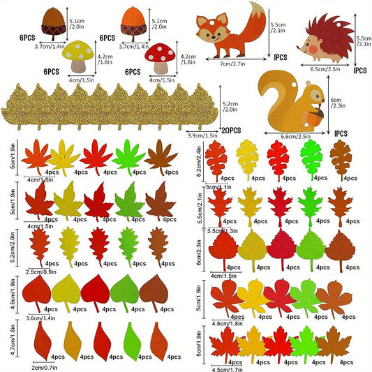 Kids Fall Felt Garland Hedgehog Squirrel Fox Autumn Decor