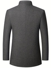 Men's Wool Blend Stand Collar Jacket Coat