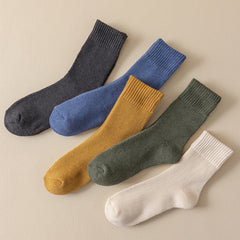 5 Pairs Women's Winter Boot Socks Thickened Warm Mid Tube Socks