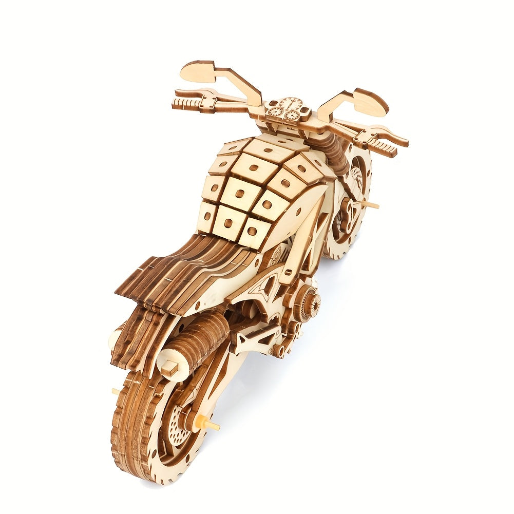 Wooden Motorcycle Model Kit 3D Puzzle Creative Play Holiday Birthday Gift
