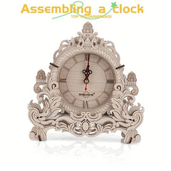 Wooden Clock 3D Puzzle Model Handcrafted Puzzle Toy Gift