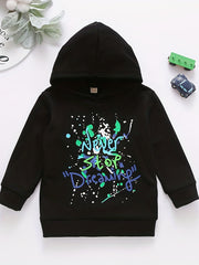 Toddler Boys Letter Never Stop Drawing Hoodie