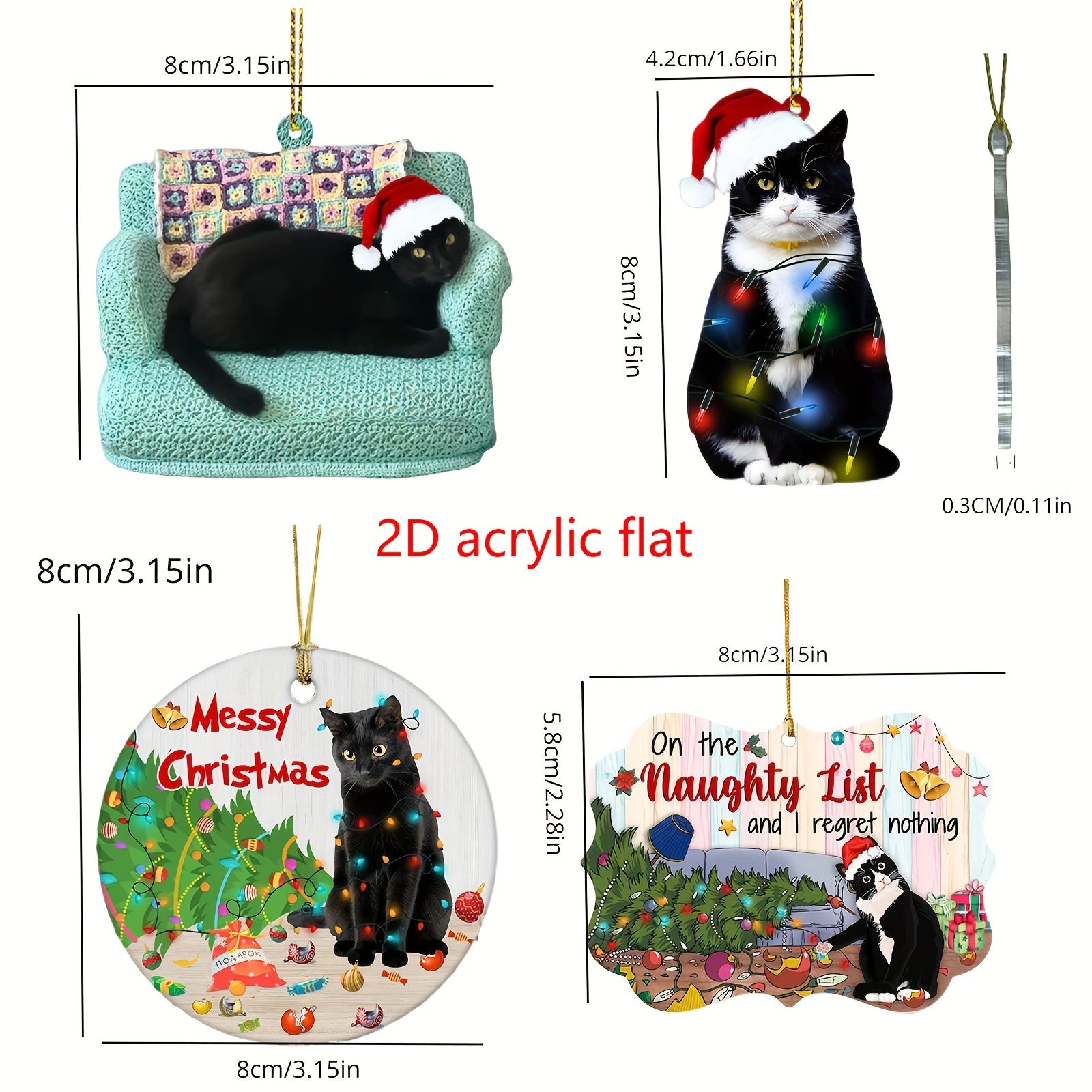 1pc Cat Hanging Decor Christmas Style Bag Purse Pendant Ornament