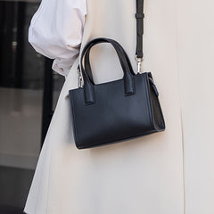 Brown Leather Tote Bag with Zipper Closure Large Capacity