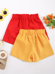 Girls Paperbag Waist High Waisted Belted Wide Leg Shorts