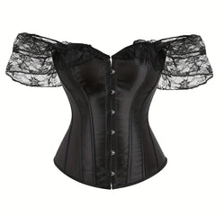 Lace Short Sleeve Corset Bustier Body Shaper