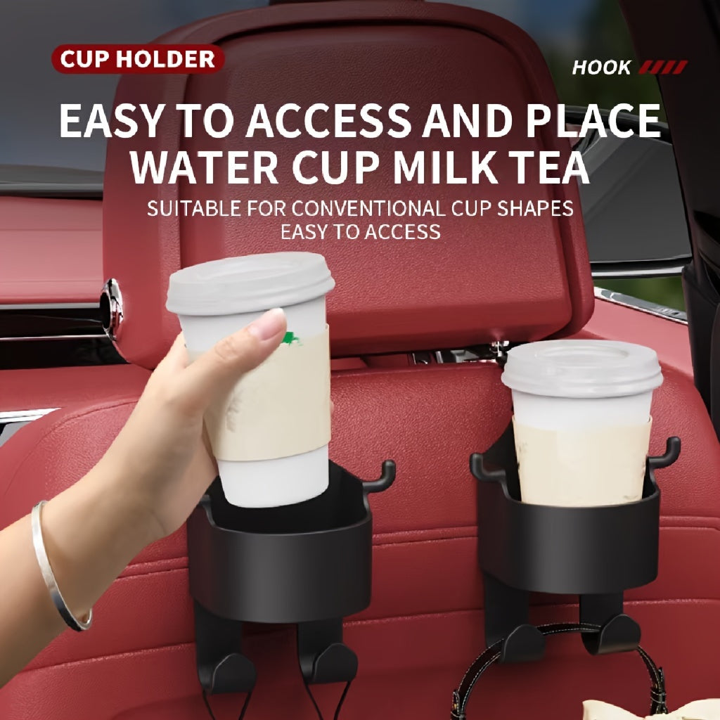 Car Seat Back Hook with Cup Holder and Phone Bracket