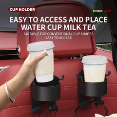 Car Seat Back Hook with Cup Holder and Phone Bracket