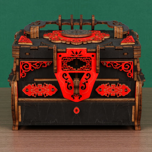 3D Wooden Puzzle Music Jewelry Box with 3D Musical Instruments DIY Assembly Kit