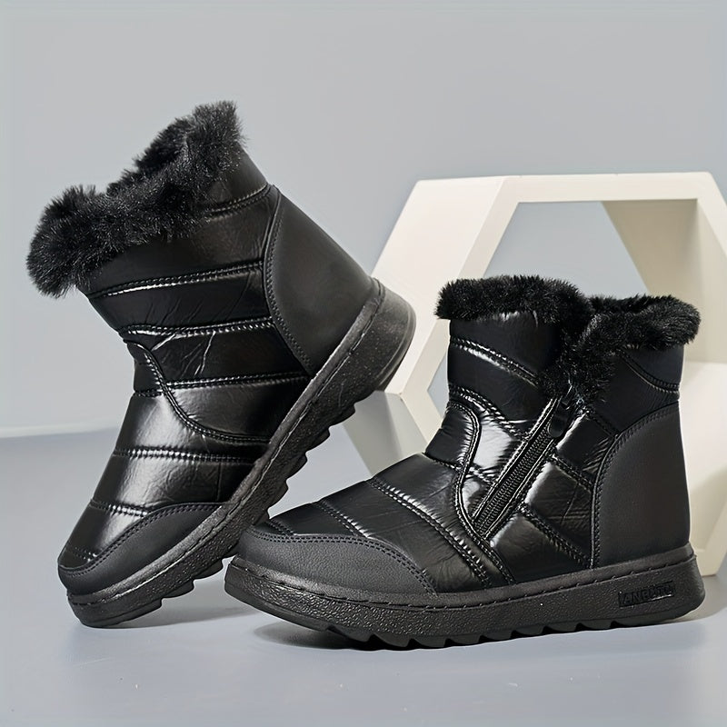 Women's Waterproof Non slip Snow Boots Thickened Zipper Winter Warm Hiking Boots
