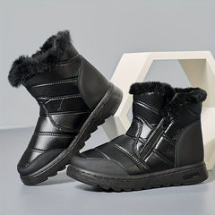 Women's Waterproof Non slip Snow Boots Thickened Zipper Winter Warm Hiking Boots