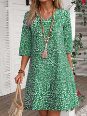 Boho Dress Women's Allover Print V Neck Slight Stretch Mini Dress