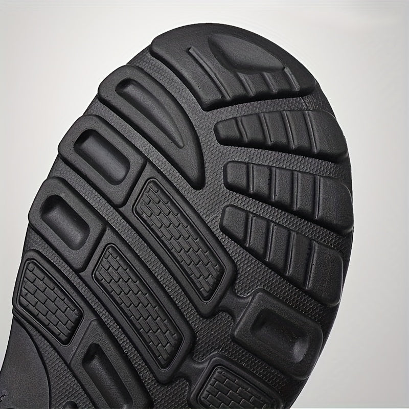 Men's Solid Open Toe Slip On Sandals Outdoor Soft Sole Beach Sandals