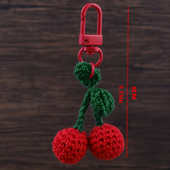 Wool Hand Hook Needle Cherry Ball Bag Keychain Pendant