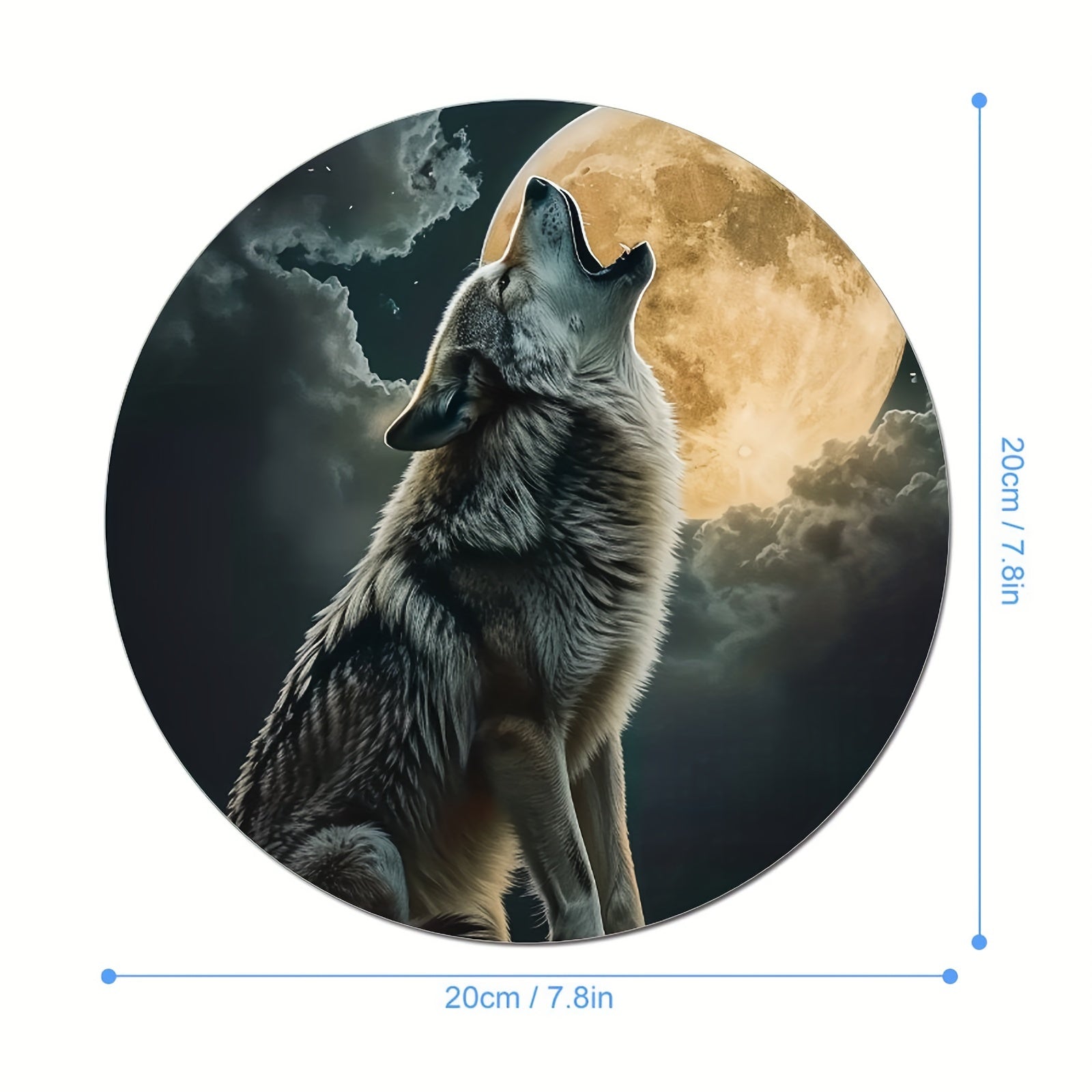 Indian Wolf Round Mouse Pad Non-slip Rubber Base Mouse Pad