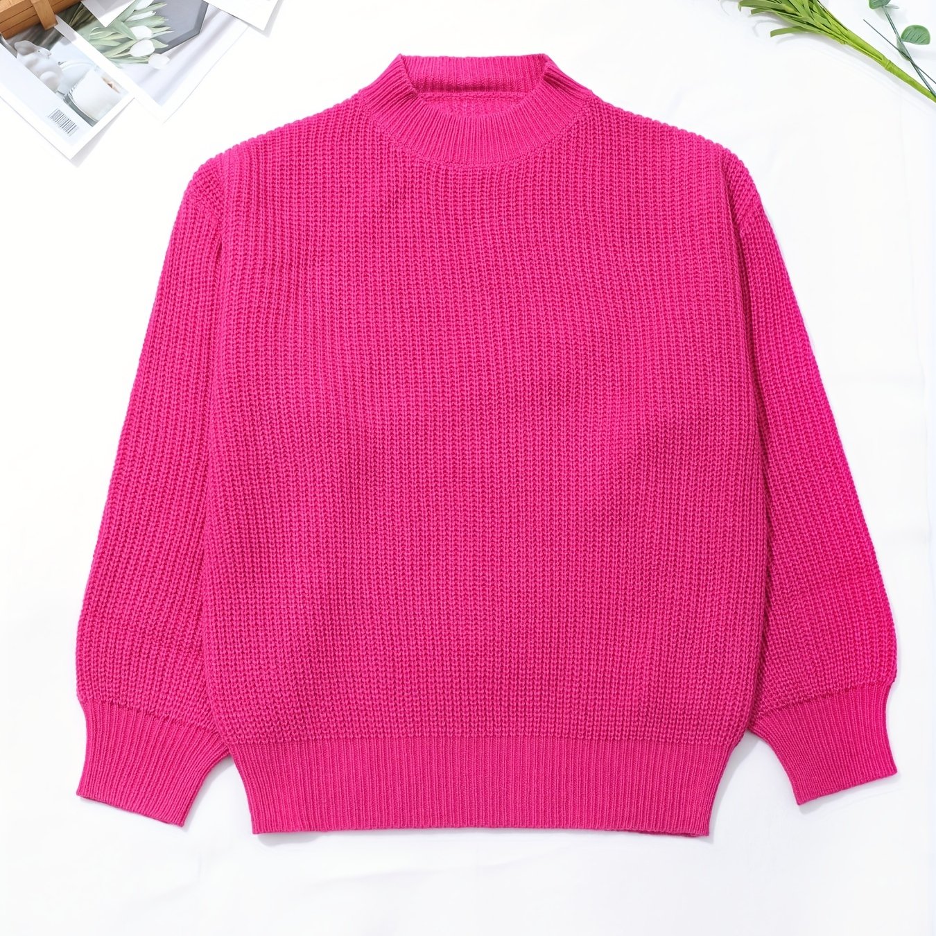Girls Fall Winter Crew Neck Pullover Sweater