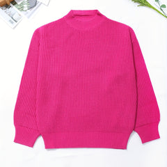 Girls Fall Winter Crew Neck Pullover Sweater