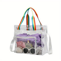 Transparent Toiletry Bag PU Waterproof Storage Tote Bath Swim Travel