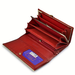 Women's Crocodile Pattern Cowhide Clutch Wallet Coin Purse
