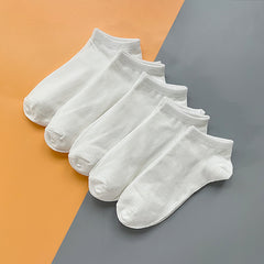 5 Pairs Low Cut Ankle Solid Socks Women's Stockings
