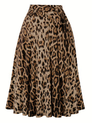 Leopard Print A-line Skirt