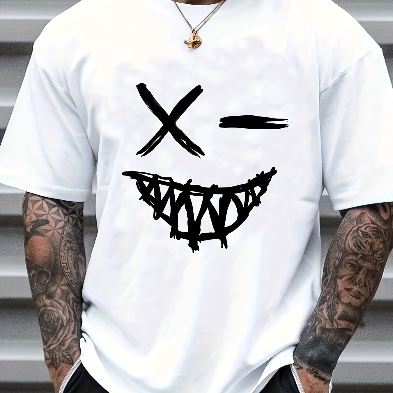 Smile Graphic T-shirt for Men - Casual Summer Tee