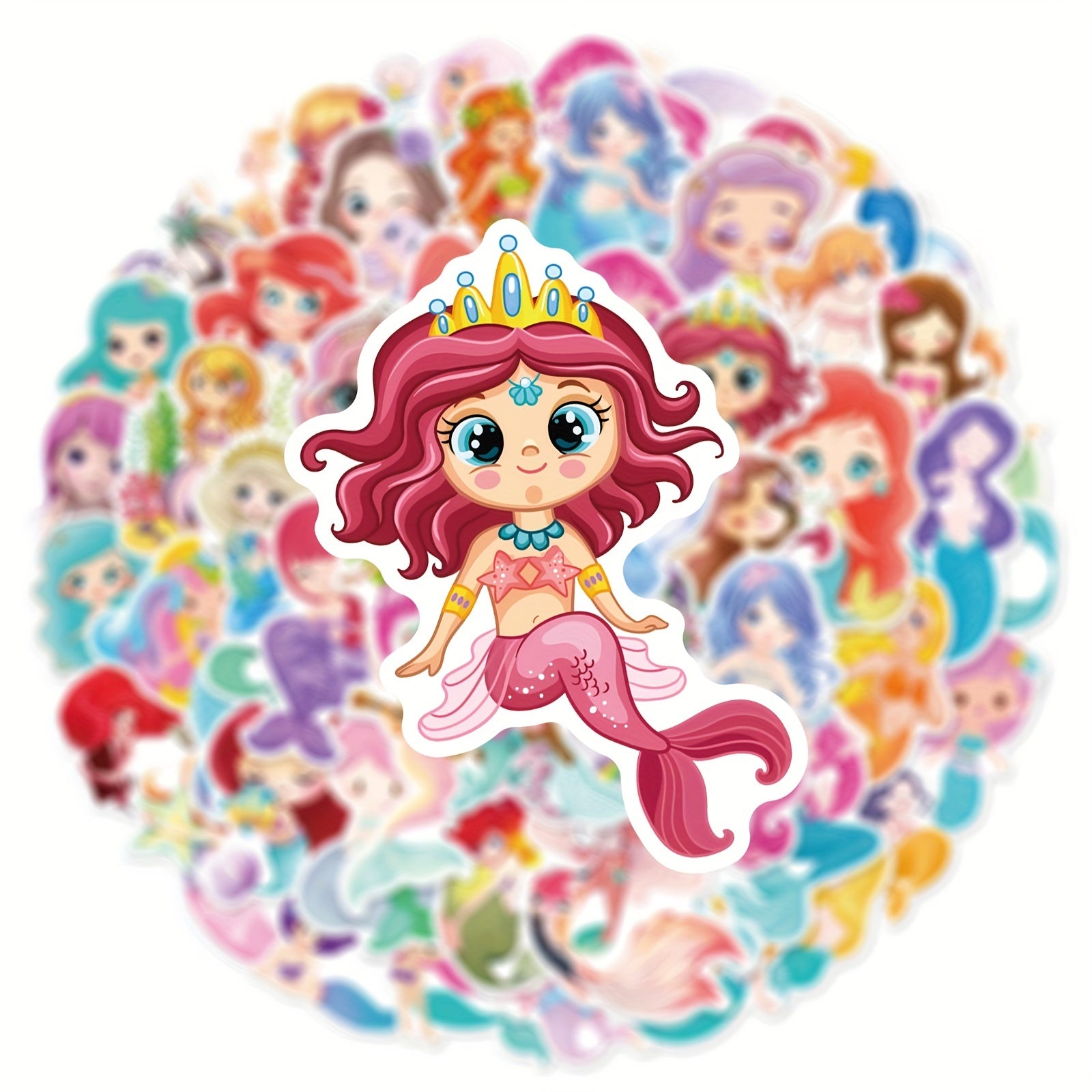 50pcs Mermaid Graffiti Stickers for Party Decor Bikes Bottles & More