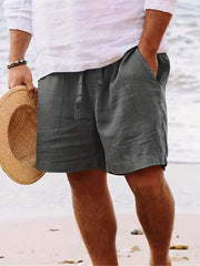 Men's Solid Drawstring Shorts Comfy for Summer