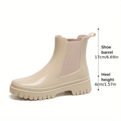 Women's Thick Bottom Waterproof Rain Boots, Slip-resistant