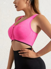 Zipper Wireless Sports Bra for Women