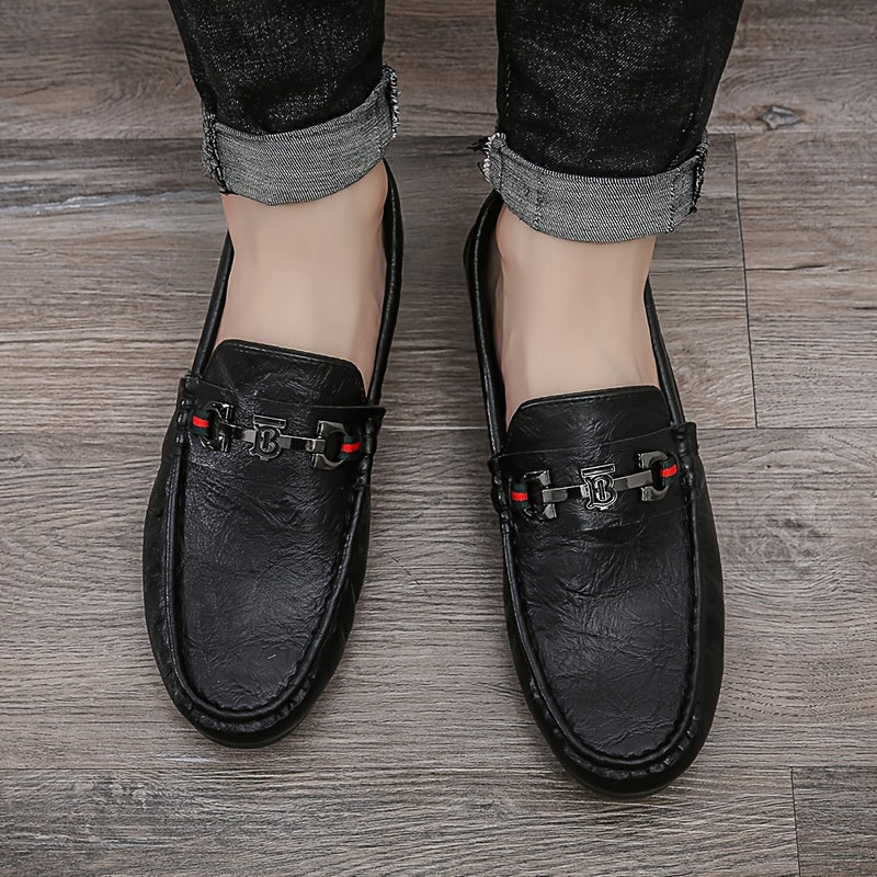 Men's Metallic Moccasin Loafers Non-slip Slip-On Shoes
