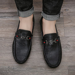 Men's Metallic Moccasin Loafers Non-slip Slip-On Shoes