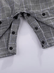 Baby Boys Plaid Bowtie Gentleman Romper Jumpsuit