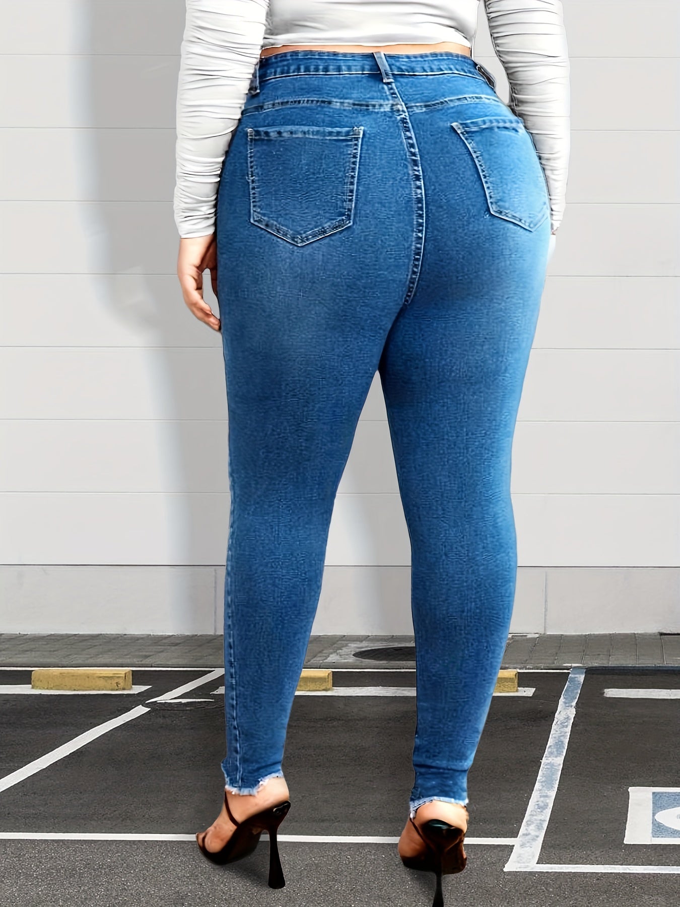 Ripped High Rise Skinny Jeans