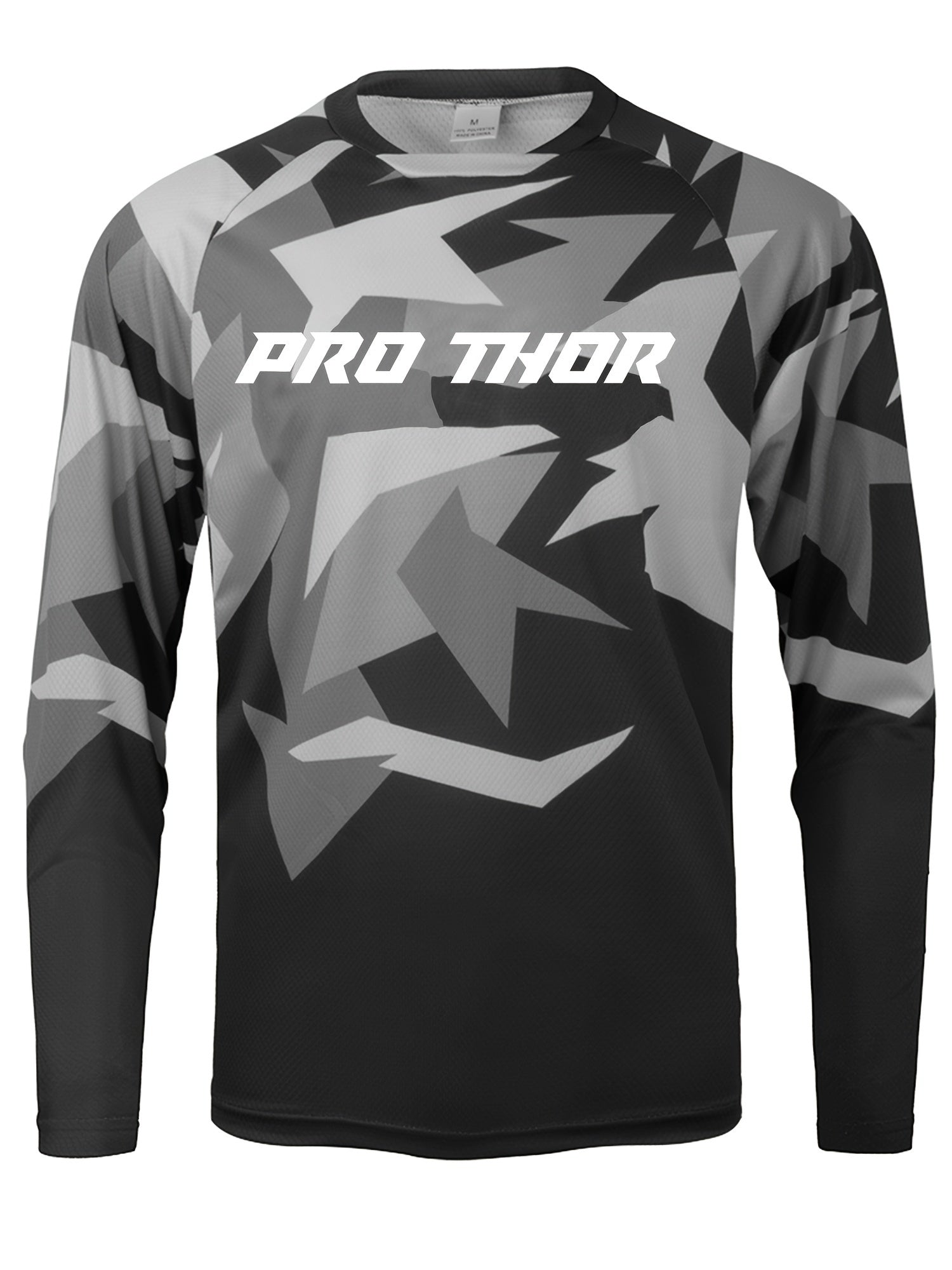 Men's Camo Long Sleeve Motorcycle T-shirt Quick Drying Breathable Outdoor Top
