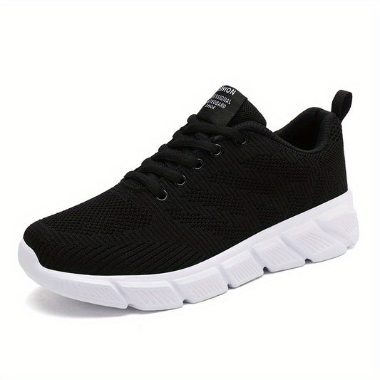 Women's Knit Running Shoes Lace Up Outdoor Sneakers