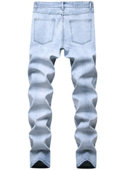 Men's Ripped Distressed Slim Fit Denim Jeans