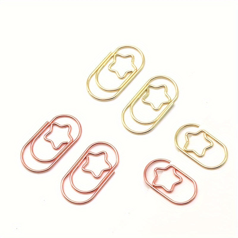 100pcs Mini Pentagram Paper Clip Special shaped Creative Pin Cartoon Paper Clip