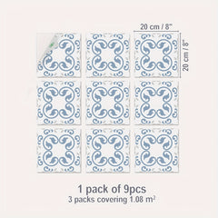 9pcs Morocco Printed Peel And Stick Waterproof Kitchen Stickers