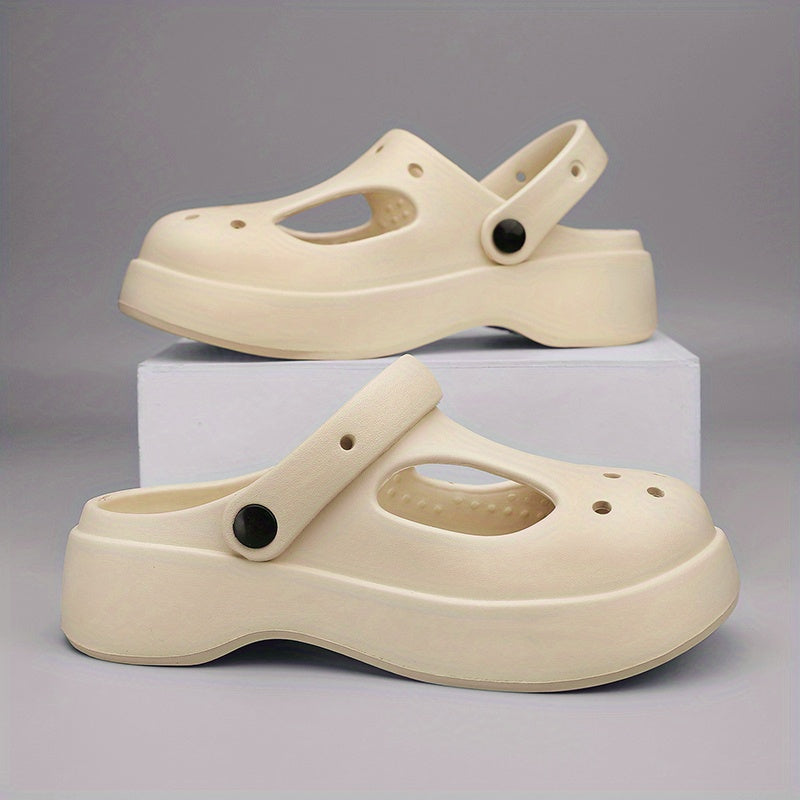 Women's Platform Clogs Hollow Out Closed Toe Slip-On Sandals