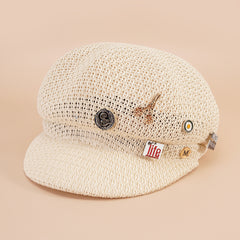 Iron Label Newsboy Cap Women's British Style Crochet Lightweight Breathable