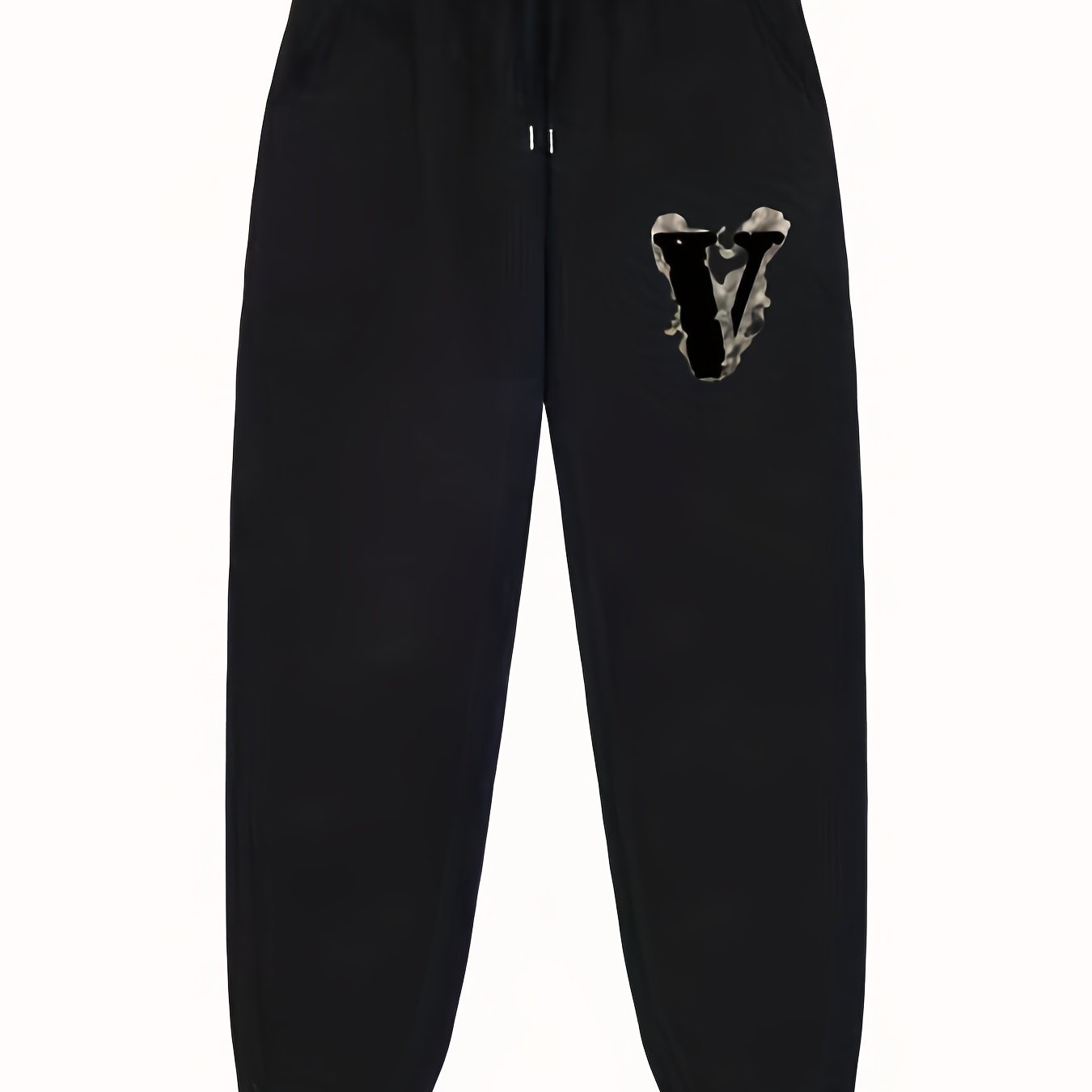 Men's V Print Joggers With Pockets Stretch Waist Casual Pants