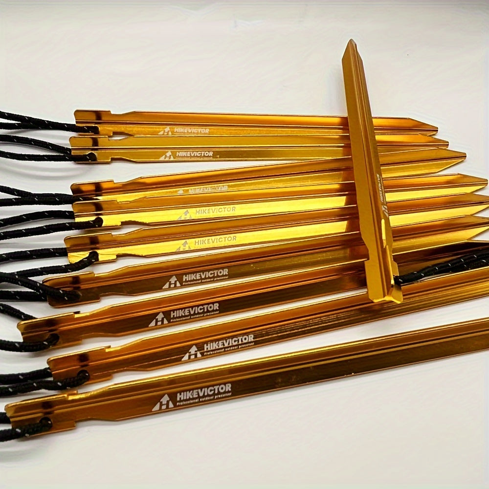 10pcs Aluminum Tent Pegs Wind Rope Camping Accessories