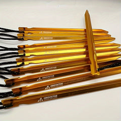 10pcs Aluminum Tent Pegs Wind Rope Camping Accessories
