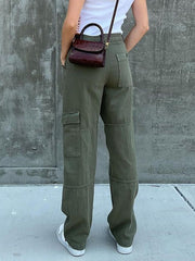 Wide Leg Cargo Denim Jeans Y2K Vintage Style Women's Clothing