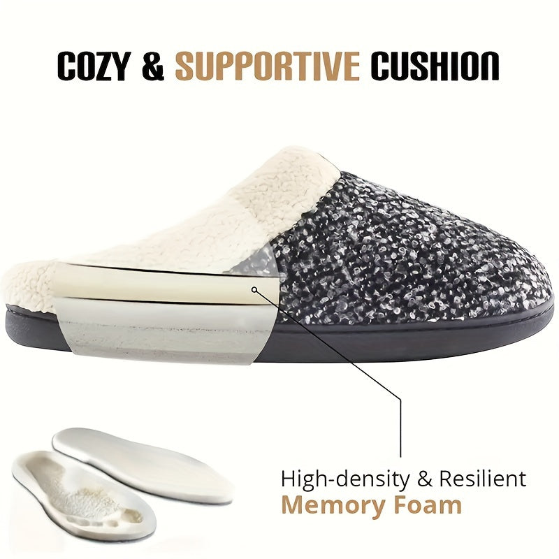 Men's Cozy Plush Slippers Comfy Warm Home Shoes for Winter